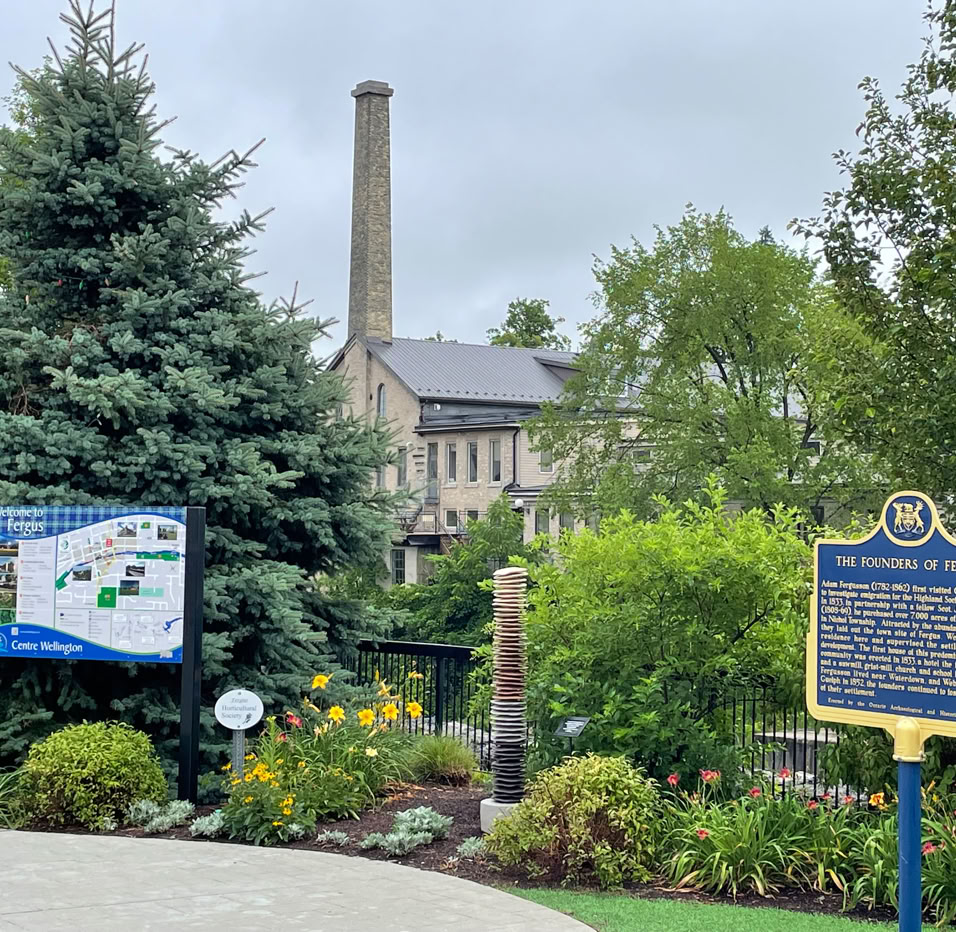 A scenic view behind the Wellington County LIbrary - Fergus Branch 