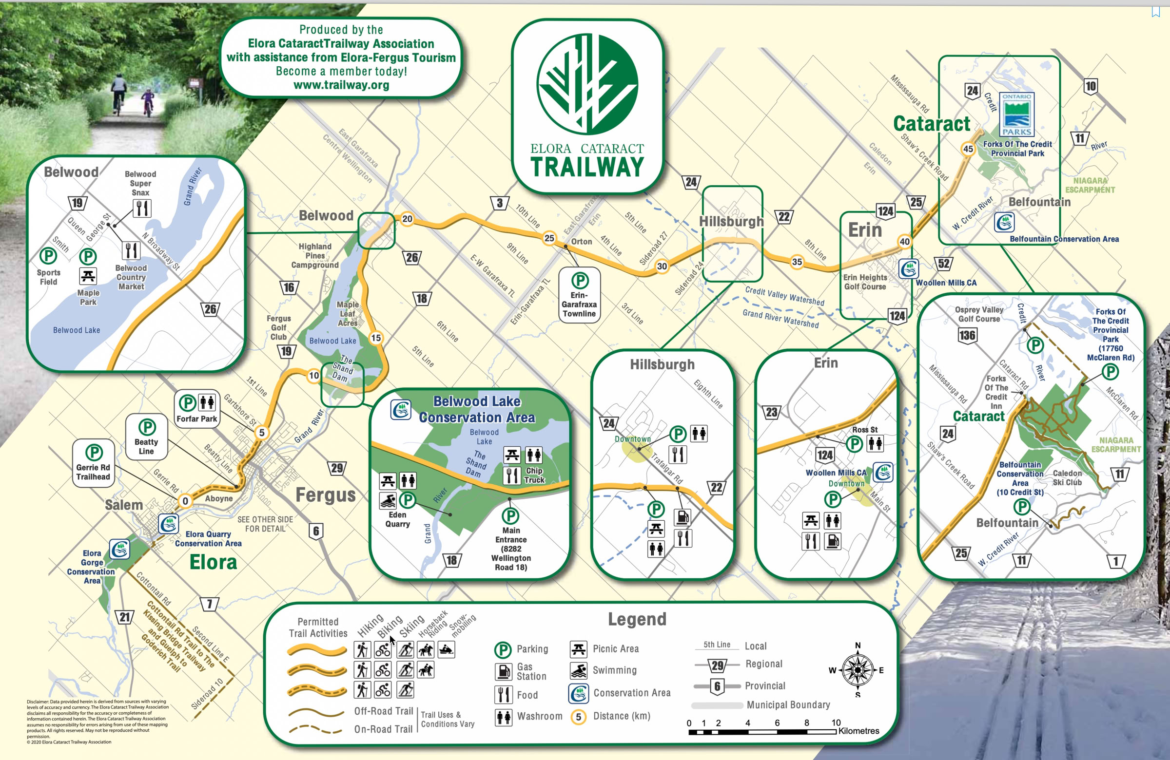 Elora Cataract Trailway Association map