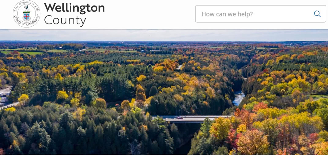 Picture of Wellington County webpage