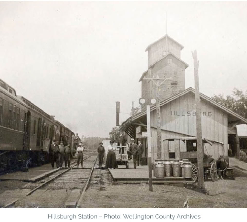 Historic photo of HIllsburgh ON train station