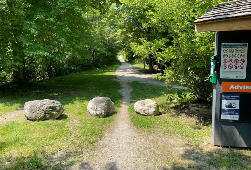 Picture of Hillsburgh trailhead for the Elora Cataract Trailway in Hillsburgh ON